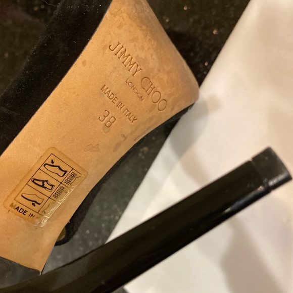 Black lace suede Jimmy Choo heels - Picture 5 of 5